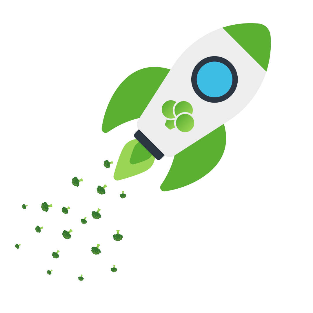 Rocket with broccoli fuel Rocket with broccoli fuel
